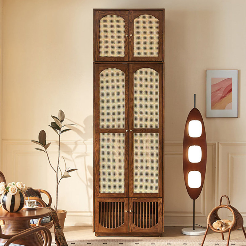 Armoire-penderie en rotin à grande capacité