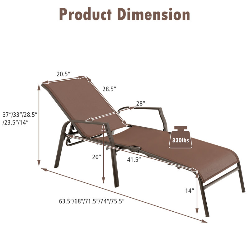 Outdoor Metal Chaise Lounge