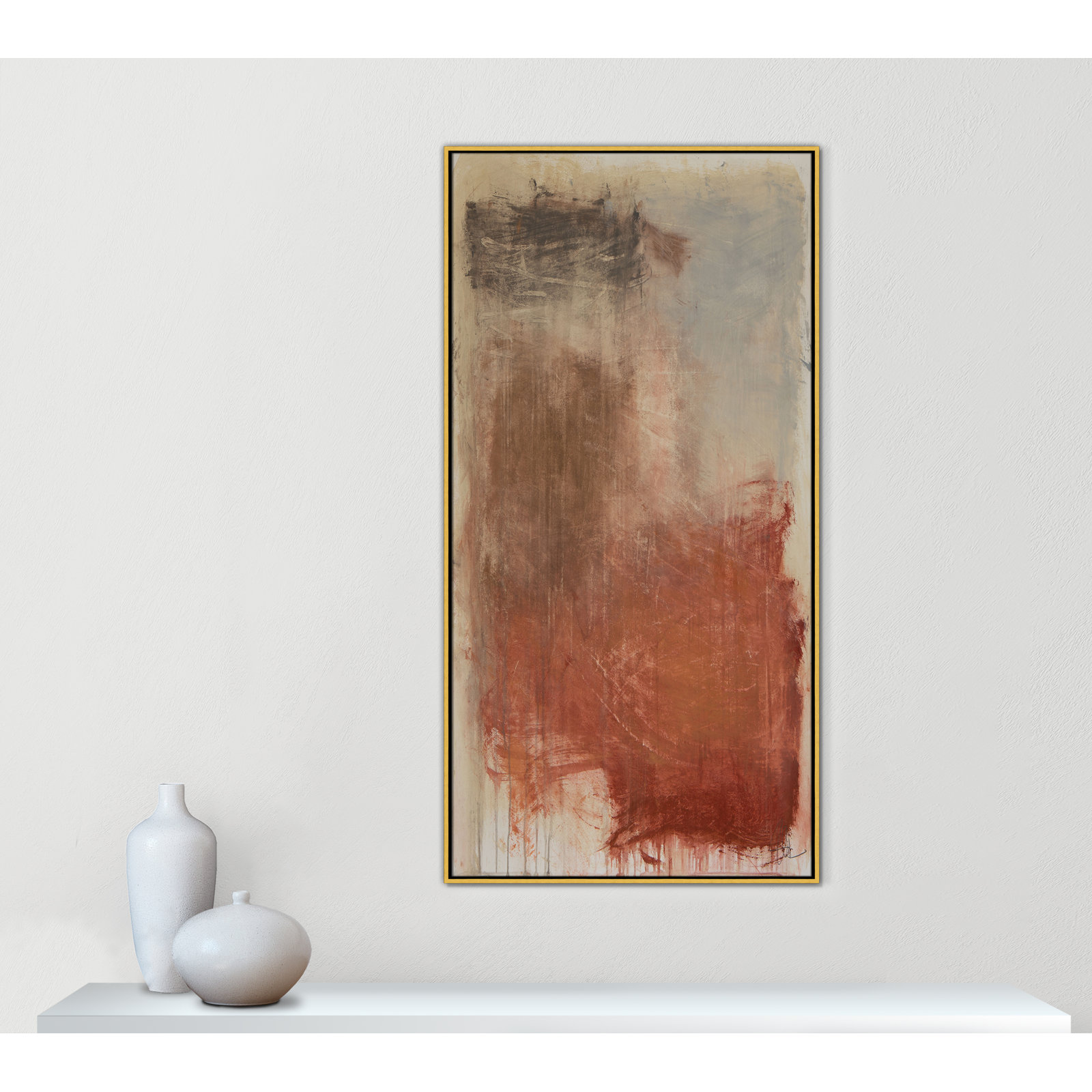 Autumn Over The Rivera Print by , 61.5" H x 31.5" W, Gold