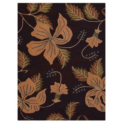 Cohocton HAND TUFTED WOOL ECO-FRIENDLY AREA RUGS, Brown Color, Floral Design -  Alcott HillÂ®, 0D44BBD7F7C744F88BE0C50036705798