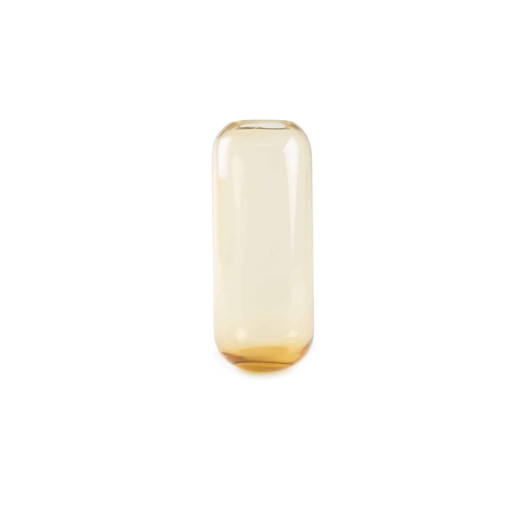 Aurora Handmade Glass Table Vase, 12.5" H x 5" W x 5" D, Amber