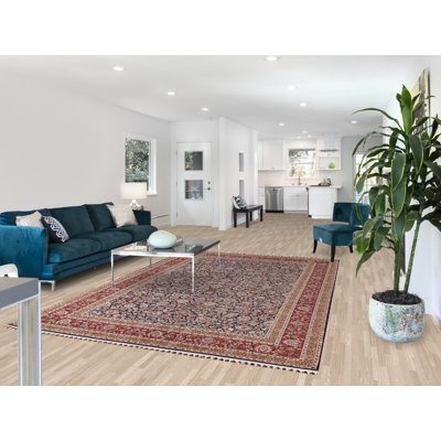 Tapis bleu floral traditionnel 7 x 10