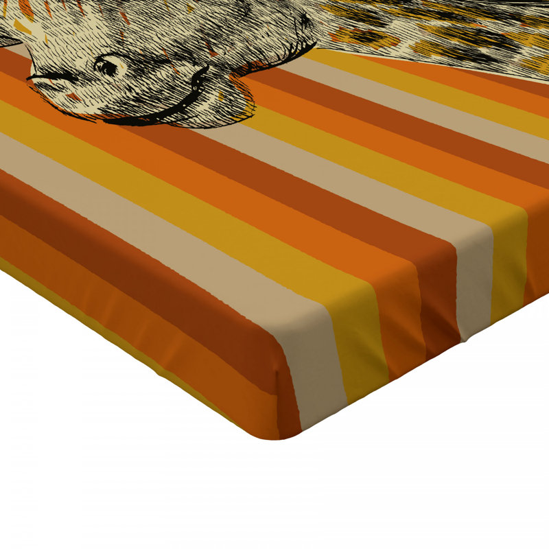 Twin XL Multicolor Giraffe Print Microfiber Fitted Sheet