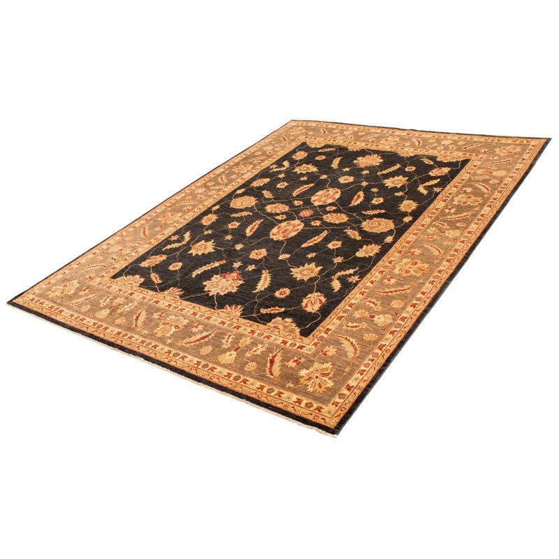 Tapis noir Chobi Finest 8 pi 10 po x 12 pi 0 po