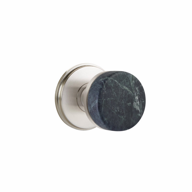 Select Round Knob with Round Rosette, Satin Nickel, Passage (Hall & Closet)
