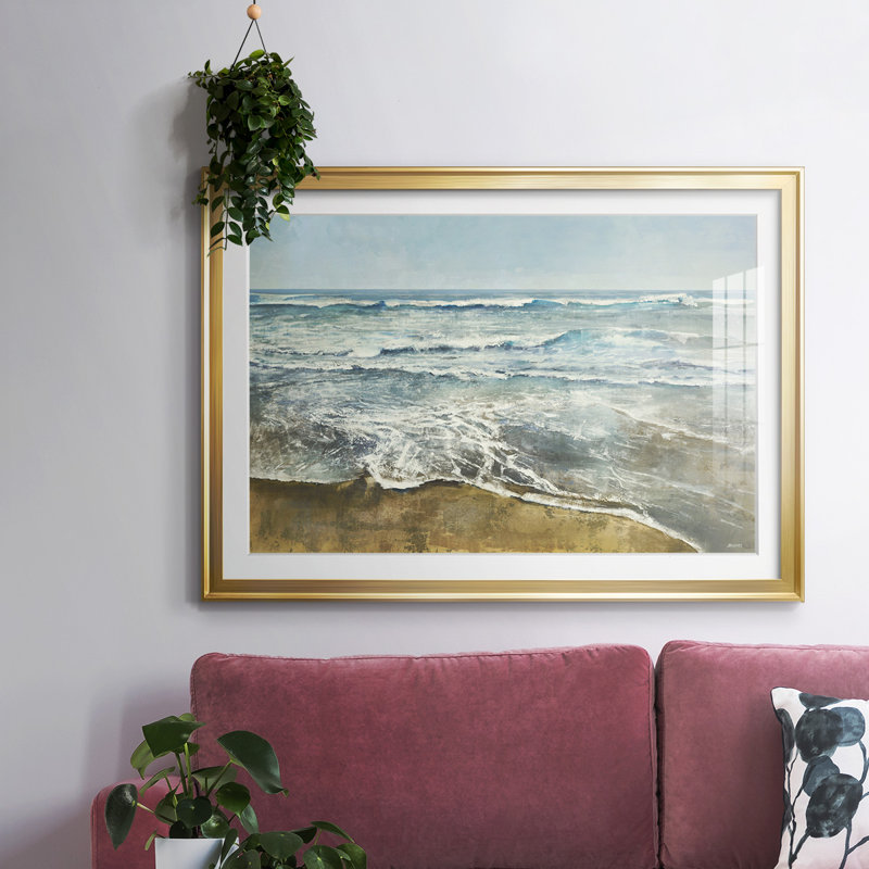 Beachcombing, reproduction d'art encadrée, H 27 po x l 39 po x P 1,5 po, Or