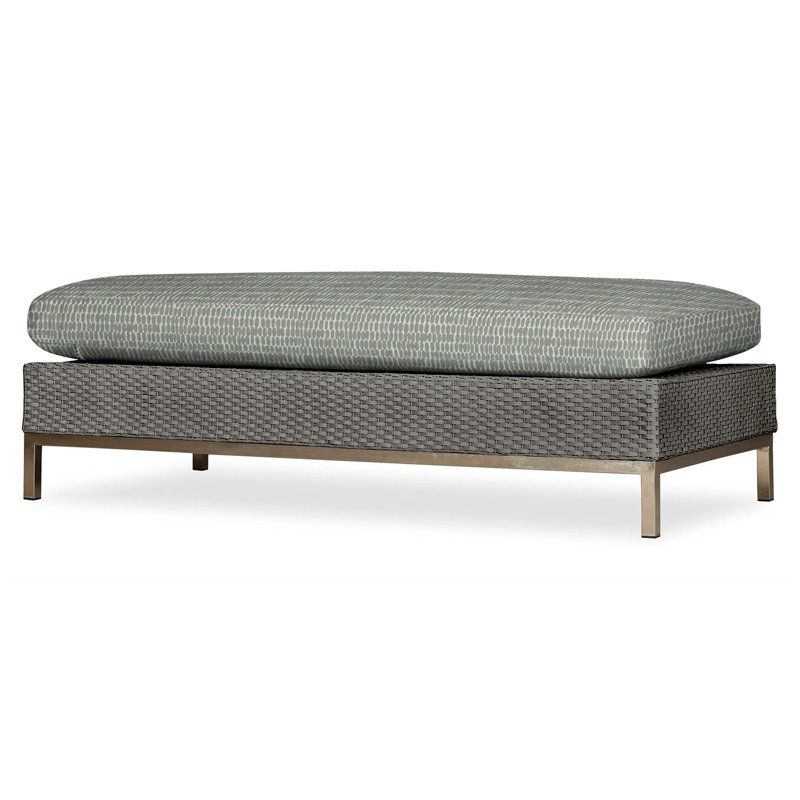 Elements Outdoor Ottoman, Pewter, Demo Oatmeal