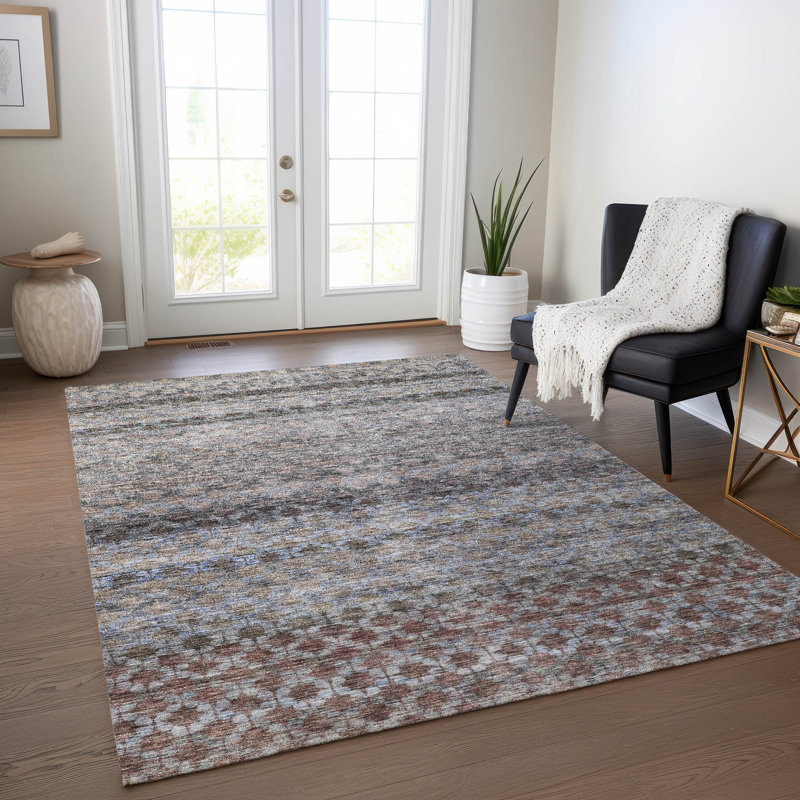 Maelis Brown Washable Indoor-Outdoor Rug - , 2'6" x 3'10"