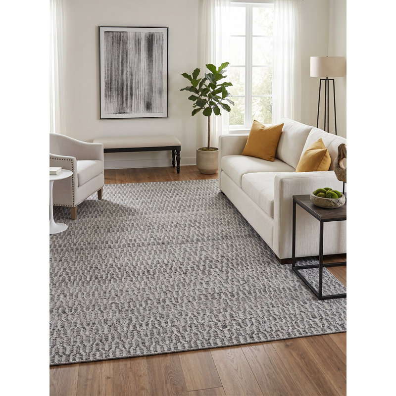 Mantra Chevron Area Rug in Gray, Rectangle 10' x 14'