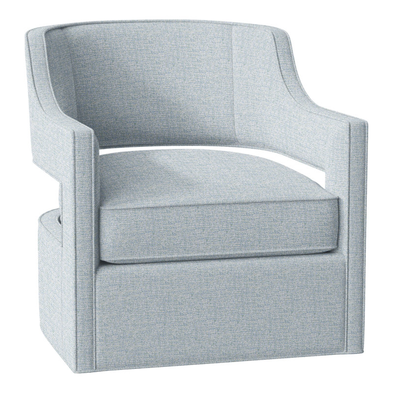 Phoebe 29.5" W Swivel Armchair, Perigold Soft Touch Cerulean
