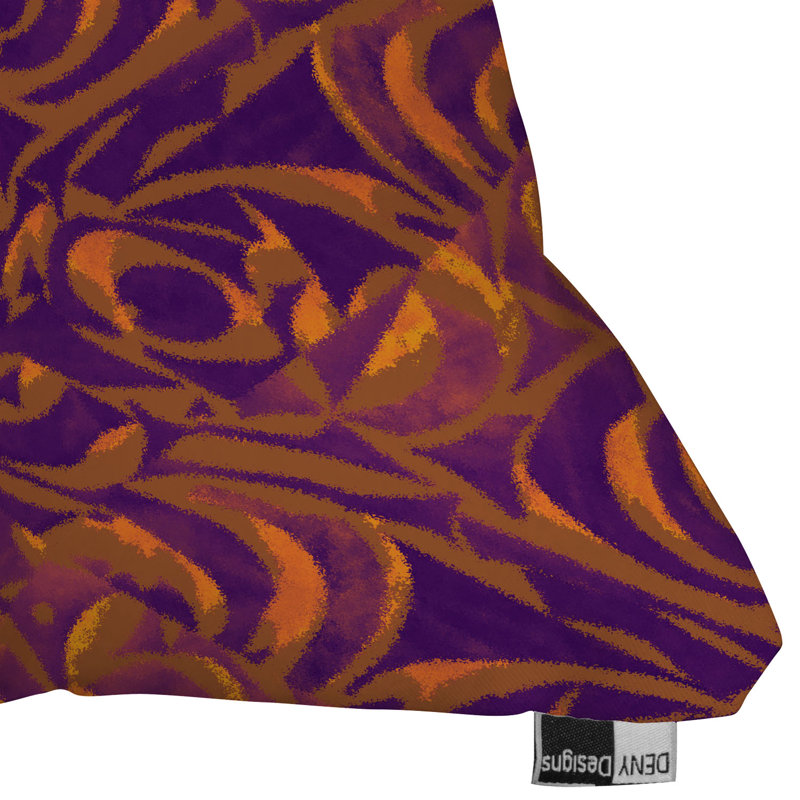 Coussin Wagner Campelo, 16 po x 16 po, Pourpre abstrait Jardin 1