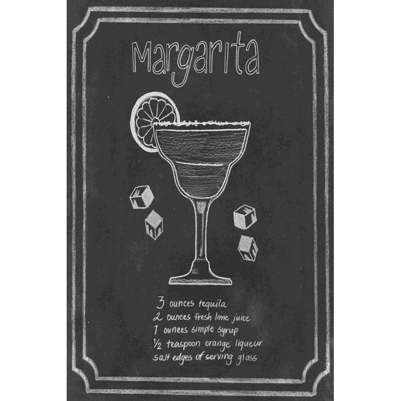 Tableau noir cocktails IV, H 18 po x l 12 po