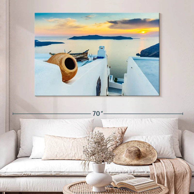 Nicci Scenic Santorini Sunset, H 34 po x l 51 po