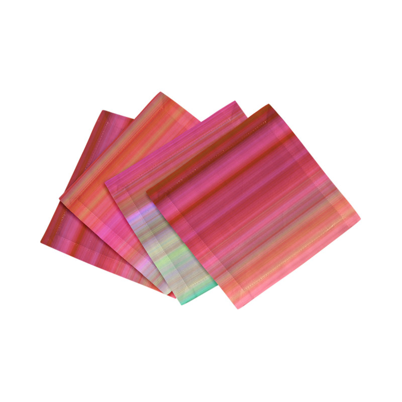 Gradient Cotton Sateen Cocktail Napkins, Red