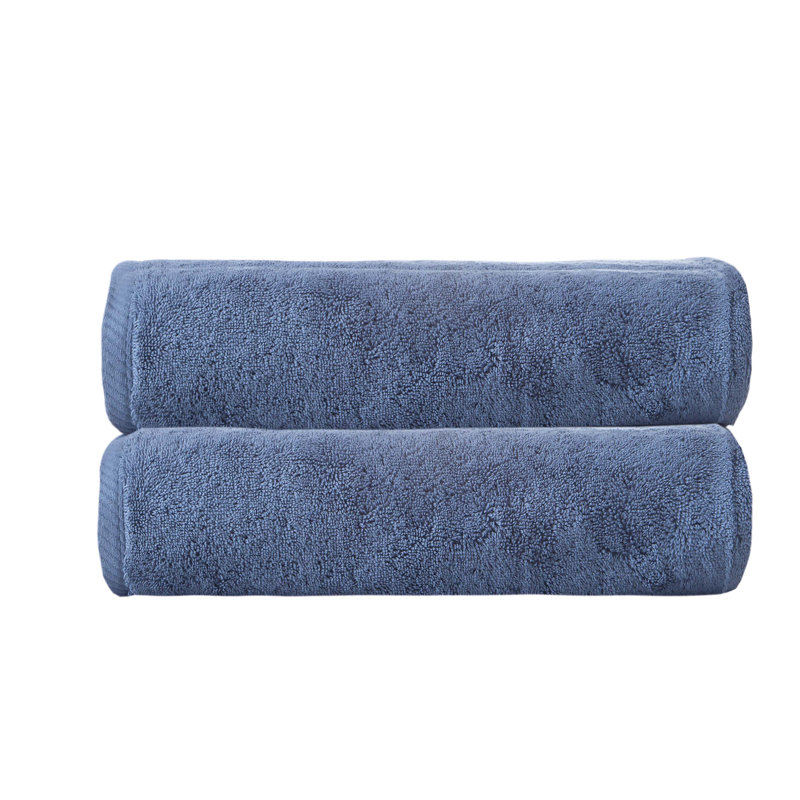 Dinis Luxury Turkish Cotton Bath Sheet Set, Midnight Blue, Bath Towel - 2 Pack