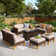 Phenice 9 - Person Wicker Outdoor Patio Conversation Furniture Sectional Set with Fire Pit Table