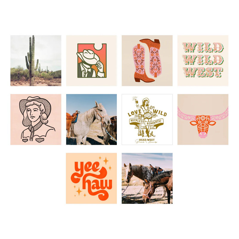 Ensemble de collage Wild West - paquet de 10
