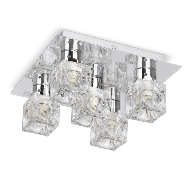 Eshleman Glass Flush Mount, Chrome