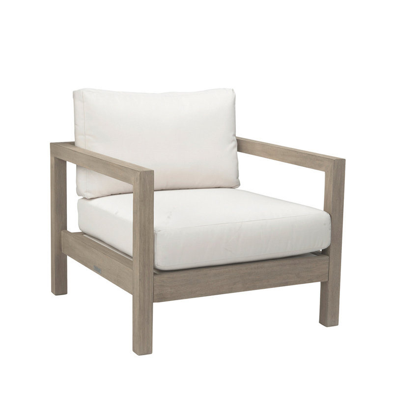 Outdoor Teak Lounge Chair, Cast Silver Rain, Vintage