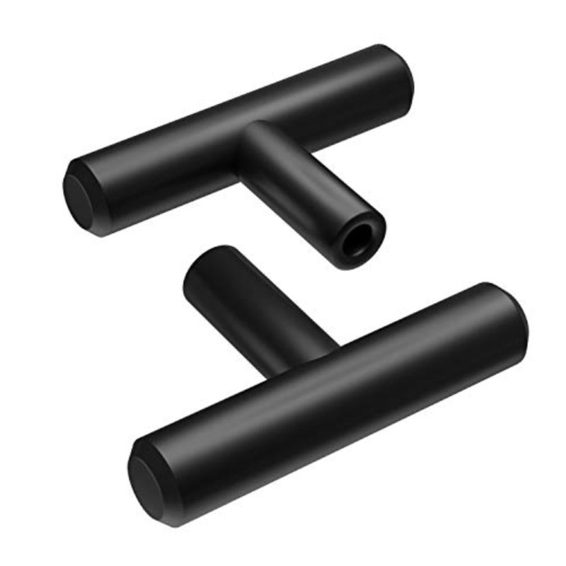 Matte Black Steel Bar Pull Set with Mounting Hardware