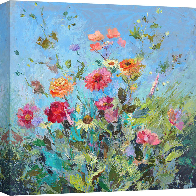 Floral Painting: Wild And Wonderful II by Nel Whatmore - Wrapped Canvas Print, 50cm H x 50cm W
