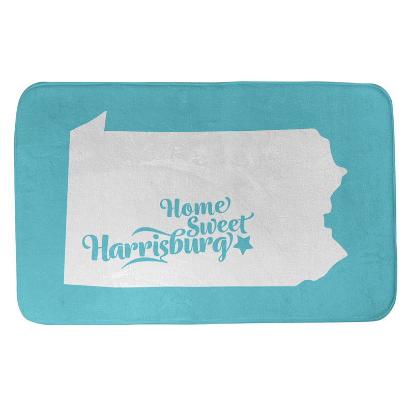 Tapis pour salle de bain harrisburg pennsylvanie, l 21 po x L 34 po, Bleu sarcelle