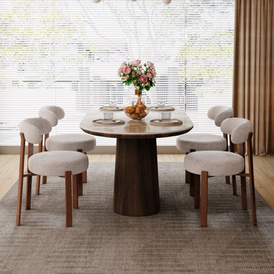  Ensemble de table de salle à manger 4 personnes Adwin avec chaises rembourrées Boucle