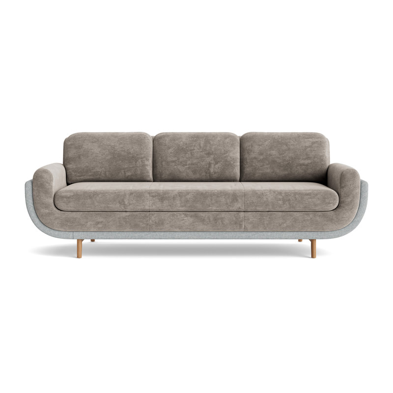 Regatta 100 Sofa, Vintage Chenille-Mink/Textured Slub Weave-Sky Blue, Natural