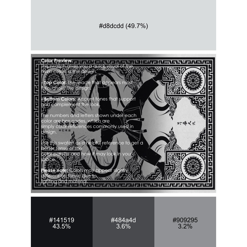 Tapis oriental kata de karaté classique gris et lavable à la machine Bracondale, 3 X 5