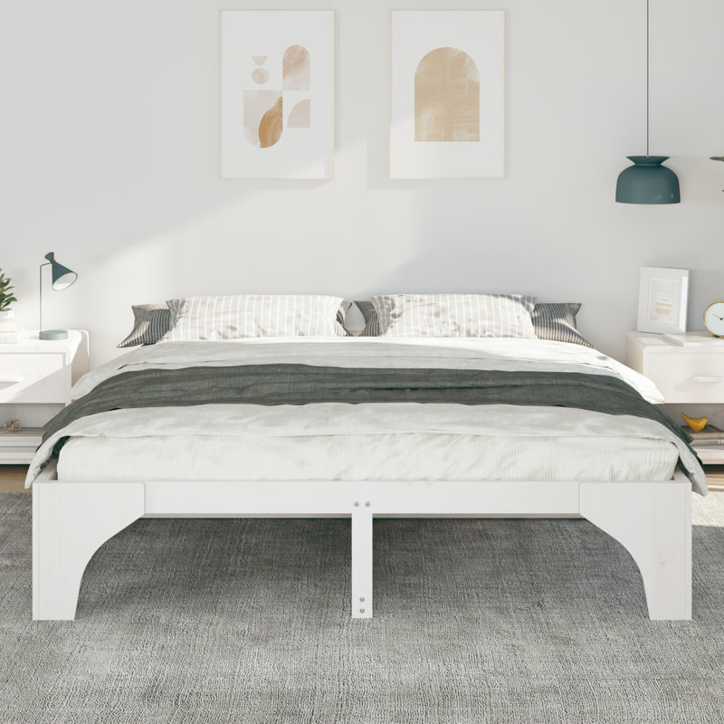 Solid Wood Bed Frame, Super King (6'), White
