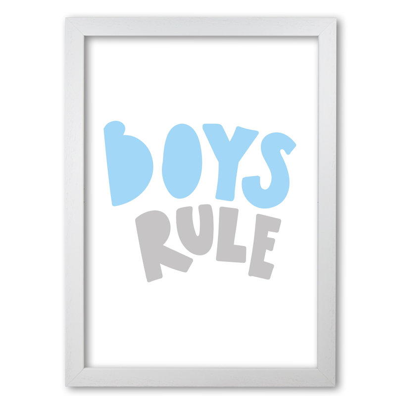 Boys Rule - Print, White Grain Frame, 42 cm H x 30 cm W x 5 cm D