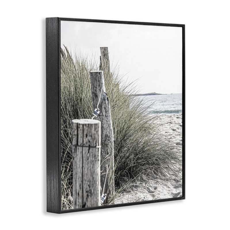 Paysage de plage côtière par Incado, Giclée encadrée noir minuit, H 14 po x l 11 po x P 1,5 po