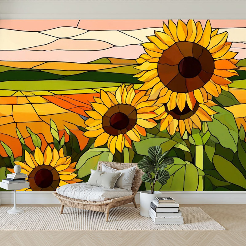 Murale auto-adhésive moderne de style l 144 po x H 100 po Peel and Stick, L 144 po x l 100 po