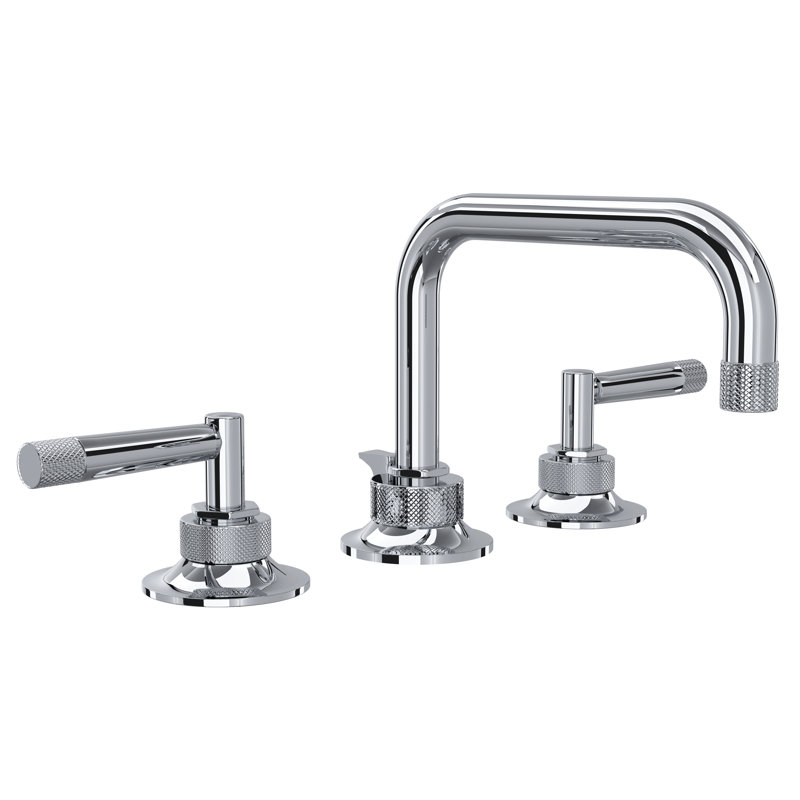 Elysian 8" Polished Nickel Widespread Bathroom Faucet with Brass Handles