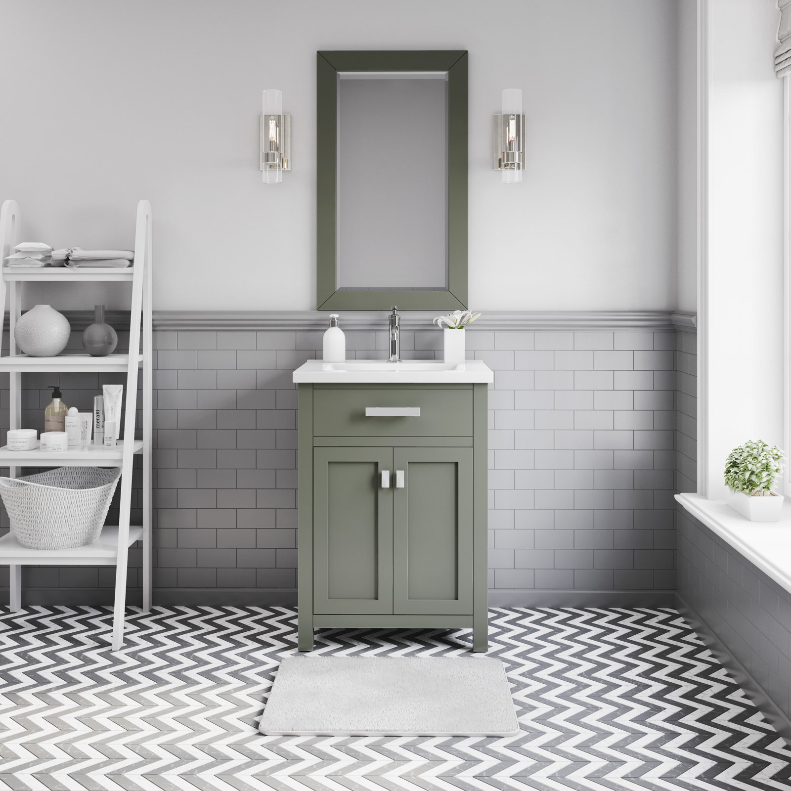 Caitlyn 24'' Single Bathroom Vanity, Glacial Green