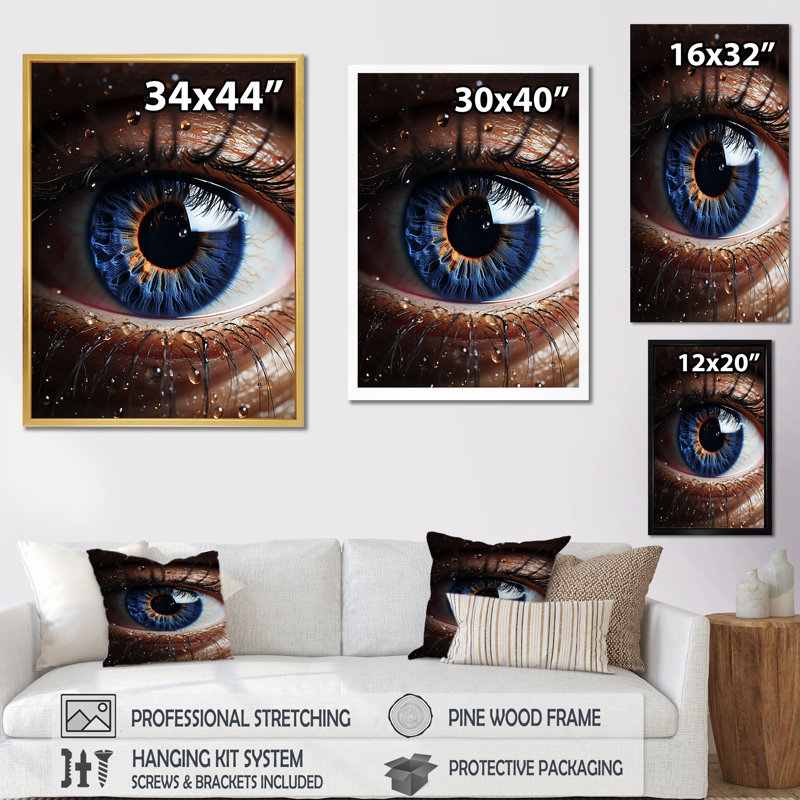 Reproduction d'art sur toile irréel surréel, Cadre photo noir, H 40 po x l 30 po x P 1,5 po