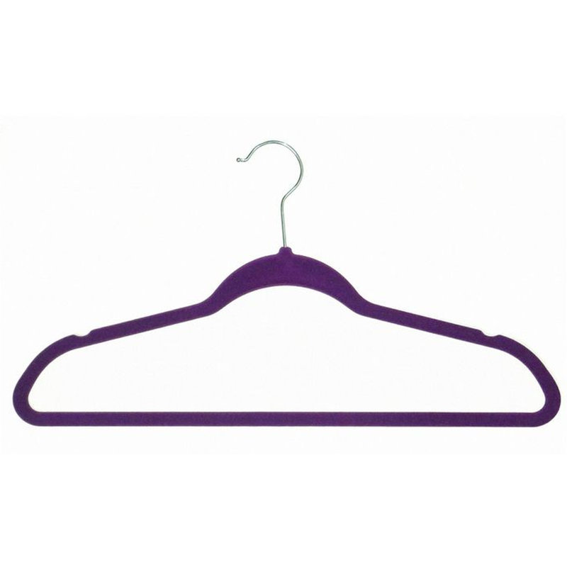 Cintre anti-dérapant velours Deandre, Mauve