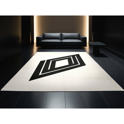 Tapis à motif géométrique en peluche beige et doux
