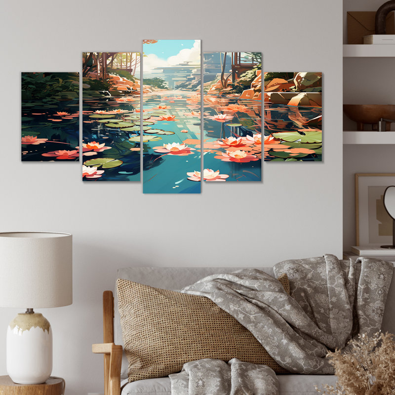  «Monets Garden Revisité Landscape II - Classics Multipanel Wall Art For Living Room
