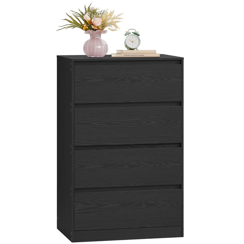 60 cm W Chest of 4 Drawers, Black