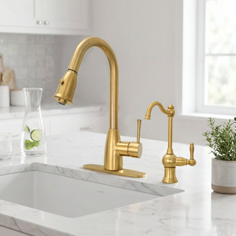 Cold Water Dispensers Fits Most Reverse Osmosis Units, Brushed Gold