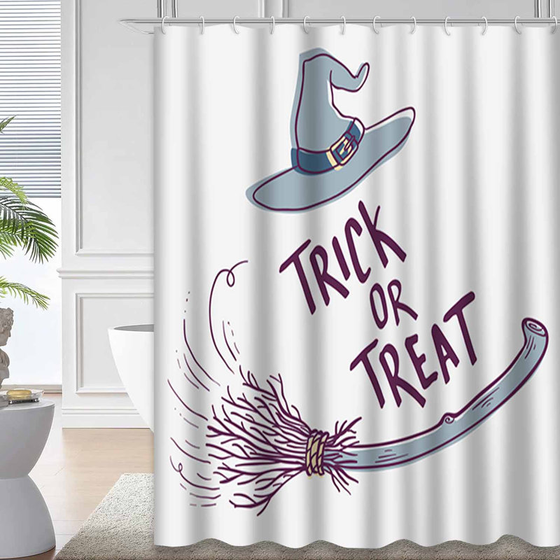 Rideau de douche Trick Or traiter avec 12 crochets, L 72 po x l 84 po