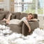 Canapé à assise profonde modulaire moderne à 4 places en chenille l 131,5 po-130155243-130155255