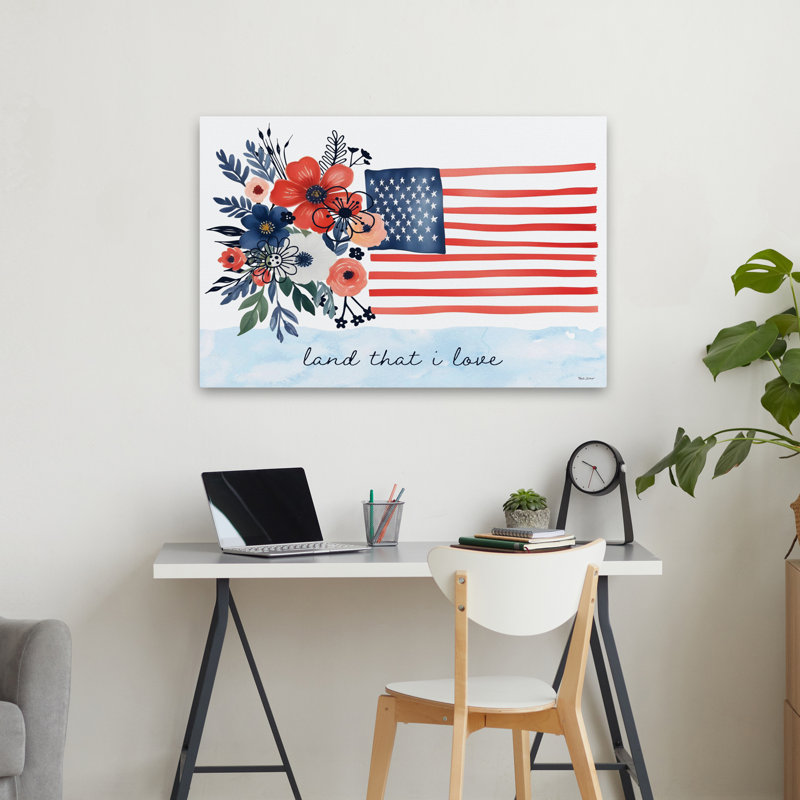 Art floral drapeau américain, H 36 po x l 24 po