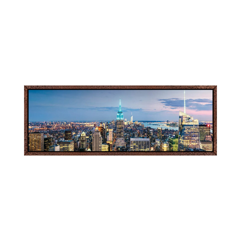 Iconic New York II by Matteo Colombo - Floater Frame Panoramic Gallery-Wrapped Canvas Giclée on Canvas, Brown