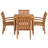 Teak Wood Bistro Dining Set Including Square Table With Abacho Arm Chairs-108531476