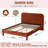 Reigen Curved Headboard Upholstered Platform Bed With Soft Rounded Corners,Rust Red,Queen-148850686-148850684