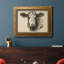 «Charcoal Cow I», peinture sur toile encadrée