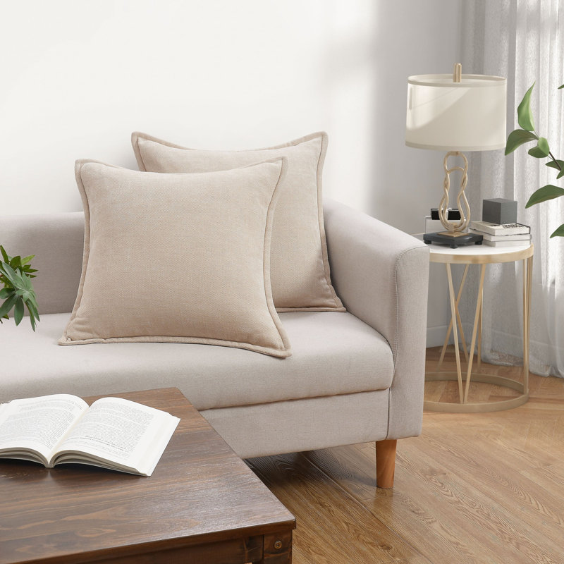 Castana Reversible Throw Pillow, Beige