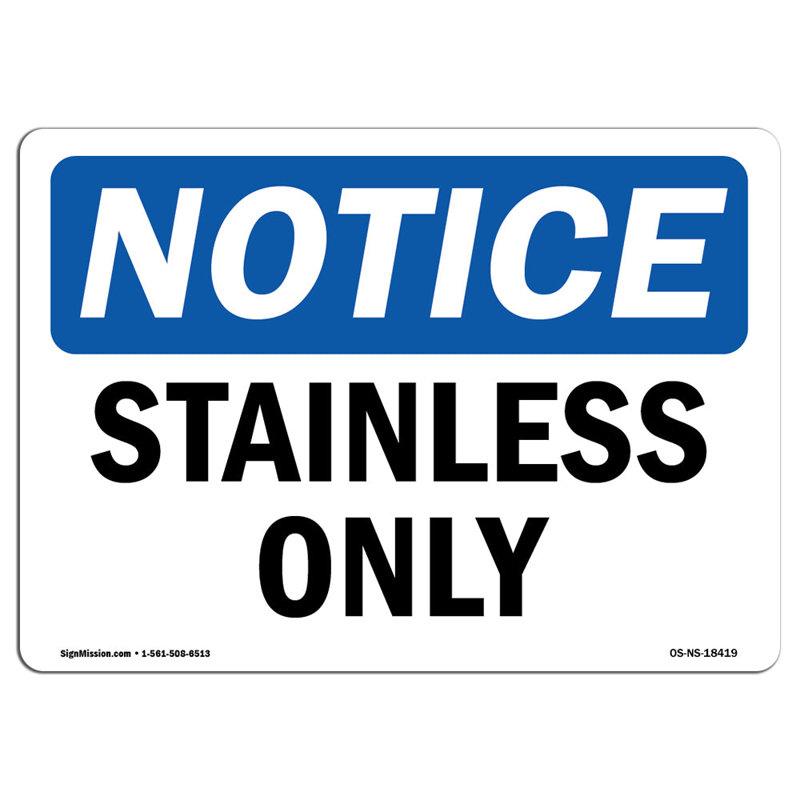 Plaque en acier inoxydable 18 po x 24 po, H 12 po x l 18 po